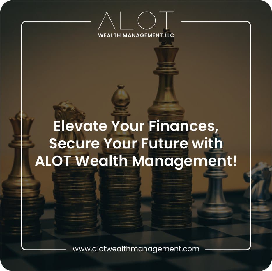 ALOT Wealth Management tile from the 2024 group calendar: 'Elevate your finances, secure your future'
