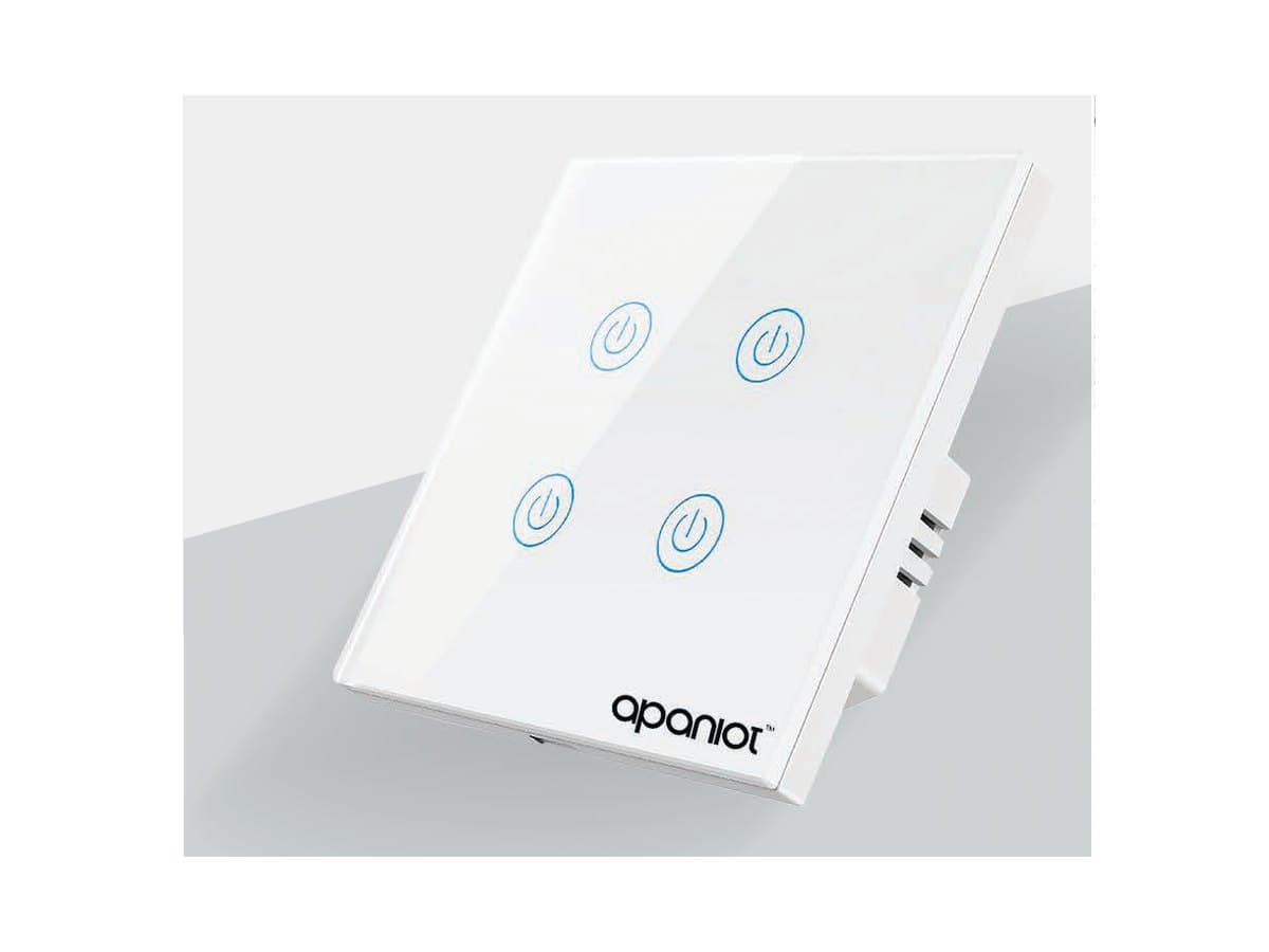 Apaniot CH-A4 four-gang glass touch switch in white