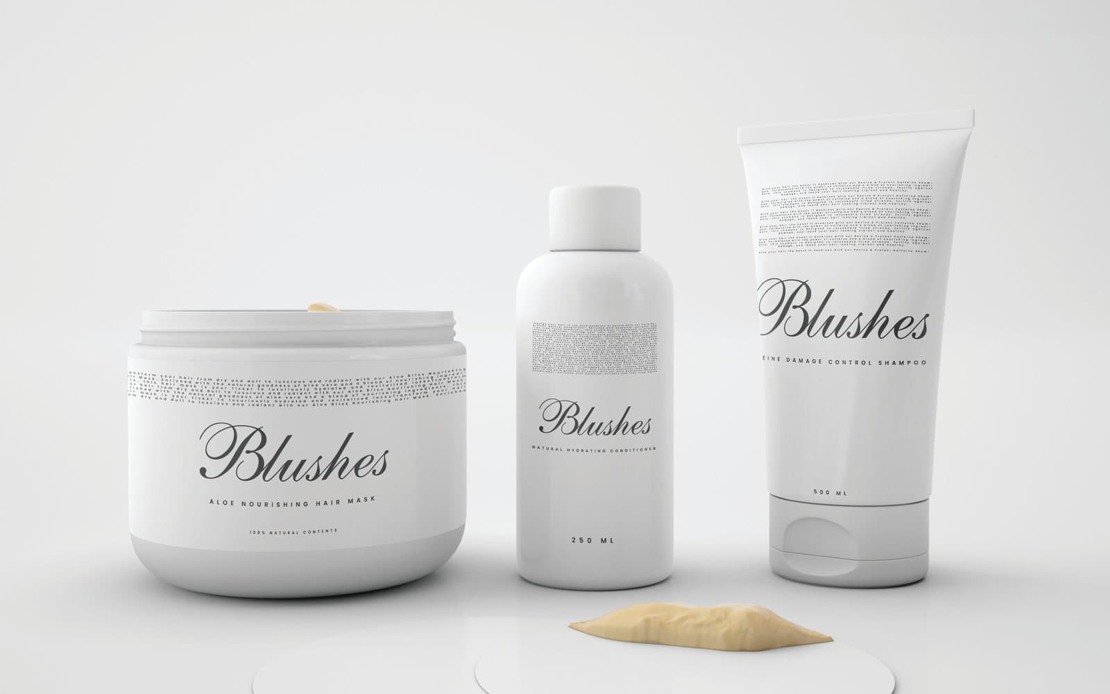 Blushes hair mask, conditioner and shampoo